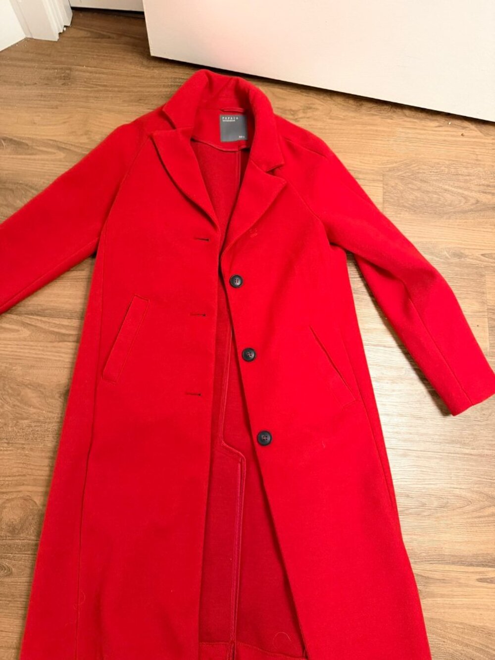 Papaya Outerwear Red Longline Coat UK 8